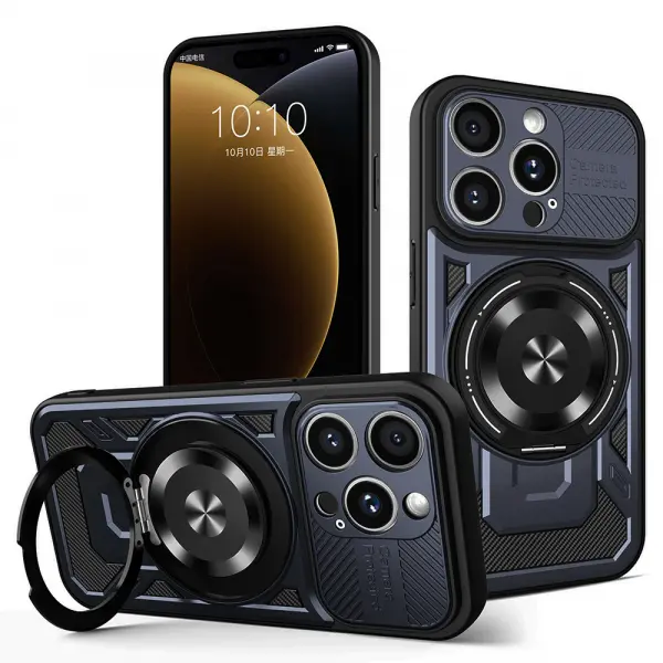 Husa pentru Apple iPhone 15 Pro Max, Techsuit, RuggedCam, Albastra