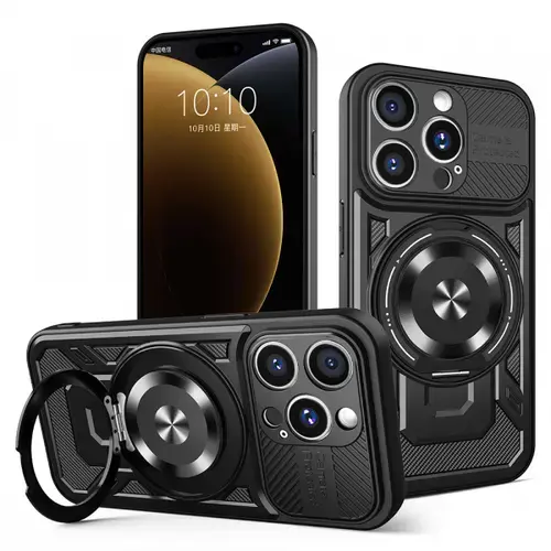 Husa pentru Apple iPhone 15 Pro Max, Techsuit RuggedCam (Negru)