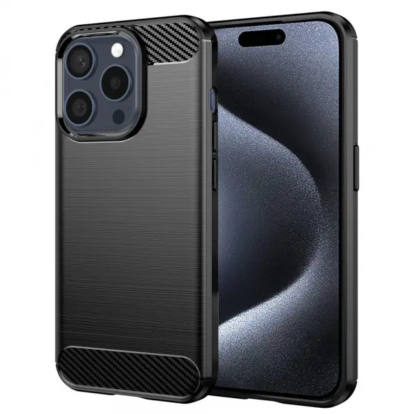 Husa pentru Apple iPhone 15 Pro, Techsuit, Carbon, Neagra