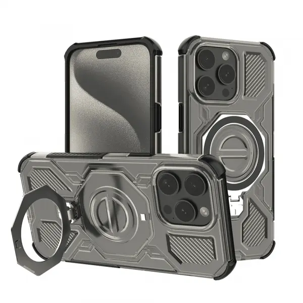 Husa pentru Apple iPhone 15 Pro, Techsuit, Carbon Shield Pro, Fumurie