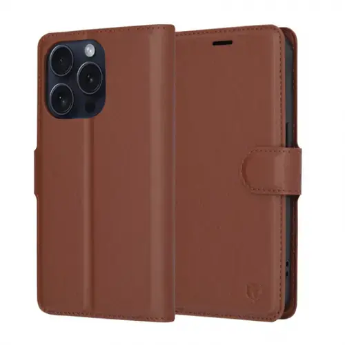 Husa pentru Apple iPhone 15 Pro, Techsuit Leather Folio (Maro)