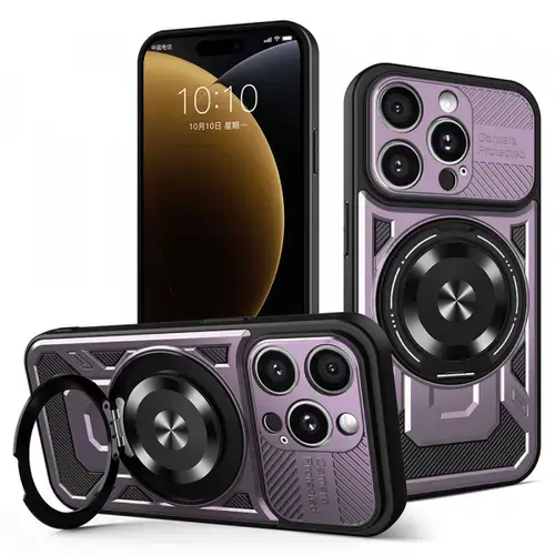 Husa pentru Apple iPhone 15 Pro Techsuit RuggedCam (Mov/Negru)