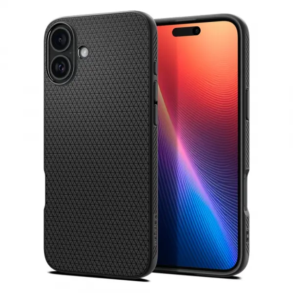 Husa pentru Apple iPhone 16 Plus, Spigen, Liquid Air, Neagra Mata ACS08066