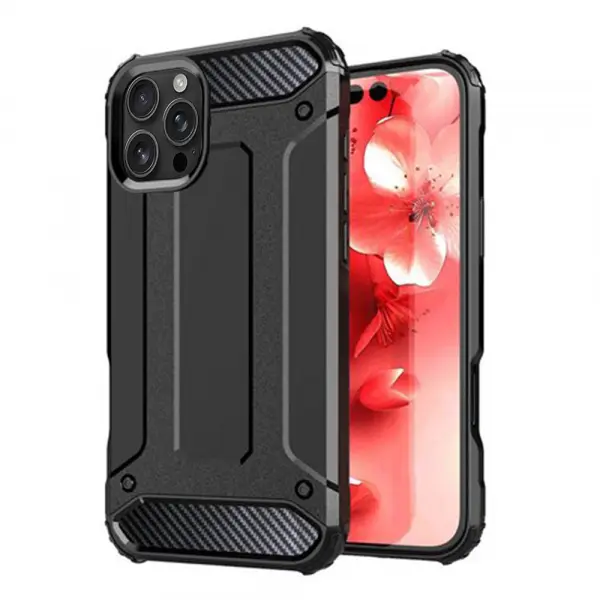 Husa pentru Apple iPhone 16 Pro Max, Techsuit, Hybrid Armor, Neagra