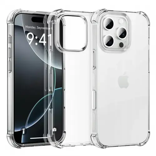 Husa pentru Apple iPhone 16 Pro Max, Techsuit, Shockproof Clear (Big Lens Hole), Transparenta