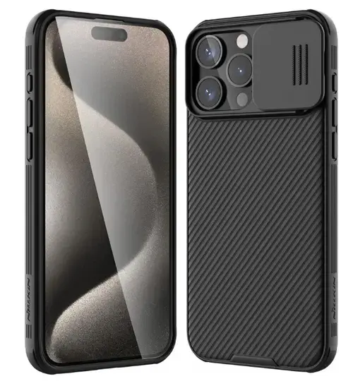 Husa pentru Apple iPhone 16 Pro, Nillkin, CamShield Pro, Neagra
