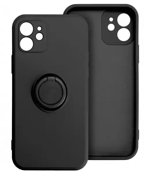 Husa pentru Apple iPhone 16 Pro, OEM, Silicone Ring, Neagra