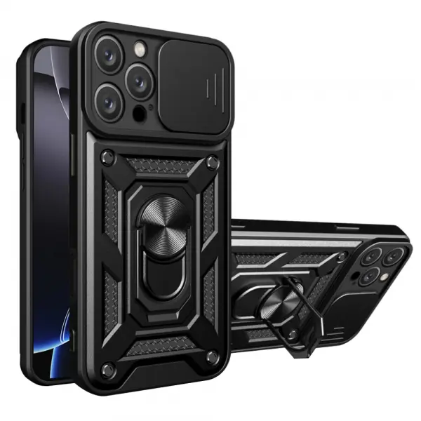 Husa pentru Apple iPhone 16 Pro, Techsuit, CamShield, Neagra