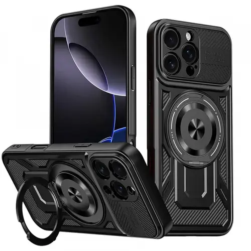 Husa pentru Apple iPhone 16 Pro, Techsuit RuggedCam (Negru)