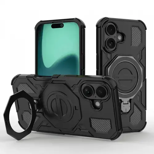 Husa pentru Apple iPhone 16, Techsuit, Carbon Shield Pro, Neagra