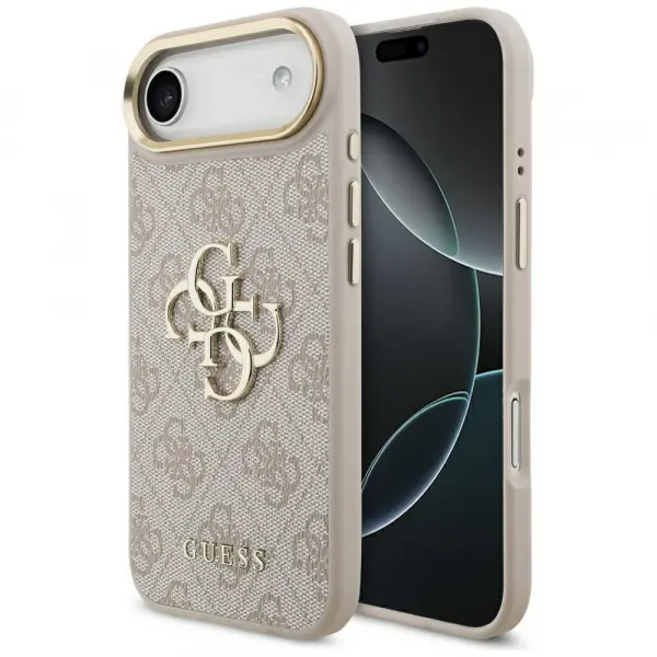 Husa pentru Apple iPhone 17 Air, Guess, Big 4G Logo Classic, Roz Aurie