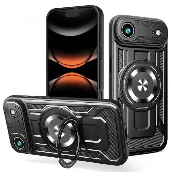 Husa pentru Apple iPhone 17 Air, Techsuit, RuggedCam, Neagra