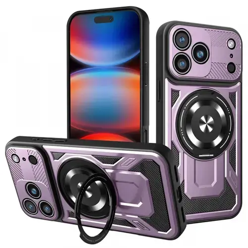 Husa pentru Apple iPhone 17 Pro Max, Techsuit RuggedCam (Mov/Negru)