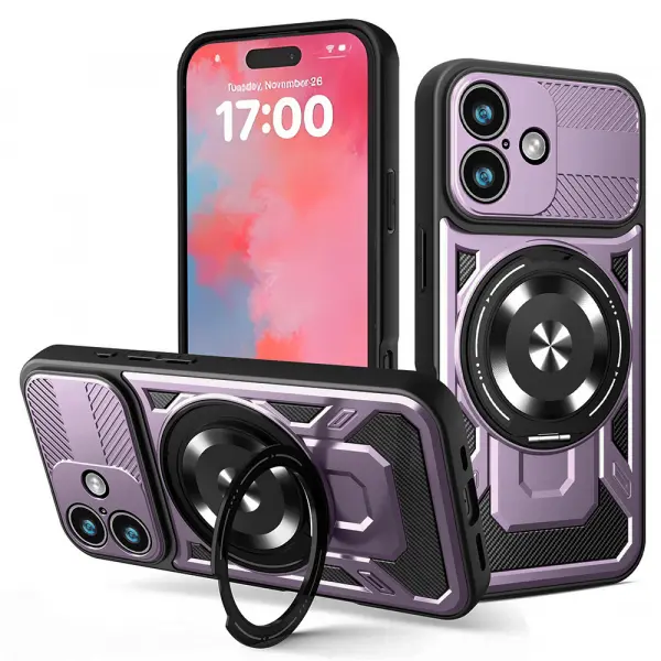 Husa pentru Apple iPhone 17, Techsuit, RuggedCam, Mov