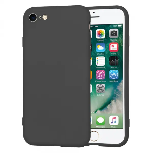 Husa pentru Apple iPhone SE (2022) / SE (2020) / 8 / 7, Techsuit, SoftFlex, Neagra