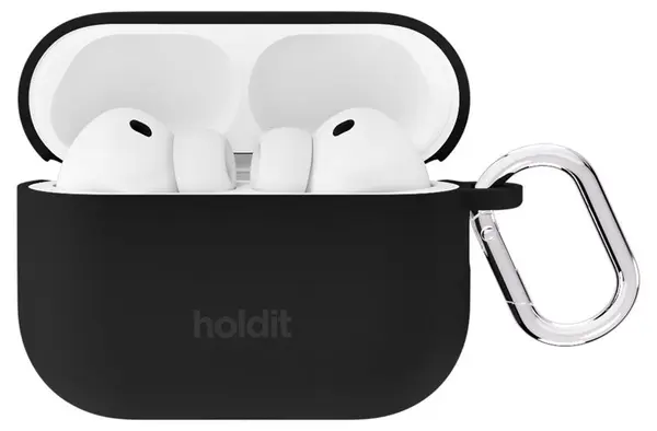 Husă pentru căști Holdit - Silicon, AirPods Pro 3, negru