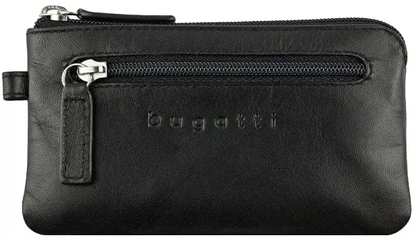 Husa pentru chei din piele Bugatti Super Slim - negru