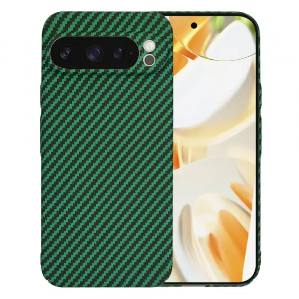 Husa pentru Google Pixel 9 Pro, Techsuit, Carbonite FiberShell, Verde