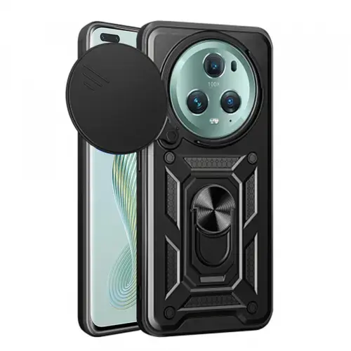 Husa pentru Honor Magic5 Pro, Techsuit, CamShield, Neagra