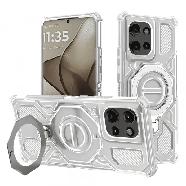 Husa pentru Motorola Edge 50, Techsuit, Carbon Shield Pro, Alba