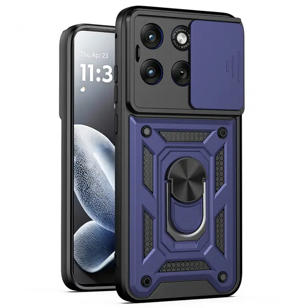Husa pentru Motorola Edge 70 Fusion, Techsuit, CamShield, Albastra