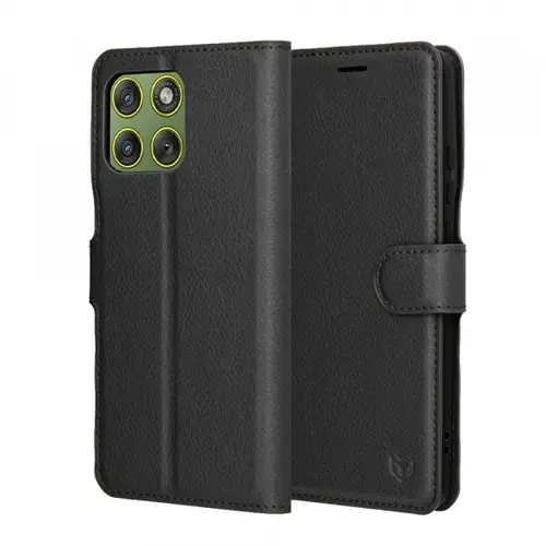 Husa pentru Motorola Edge 70, Techsuit, Leather Folio, Neagra