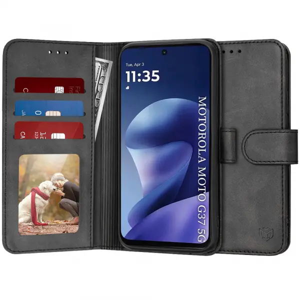 Husa pentru Motorola Moto G47 / G37 Power / G37, Techsuit, Diary Book, Neagra