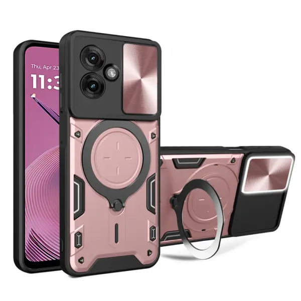 Husa pentru Motorola Moto G55, Techsuit, CamGuard Pro, Roz Aurie