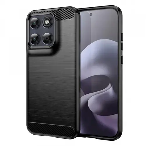 Husa pentru Motorola Moto G77 / G67, Techsuit, Carbon, Negru