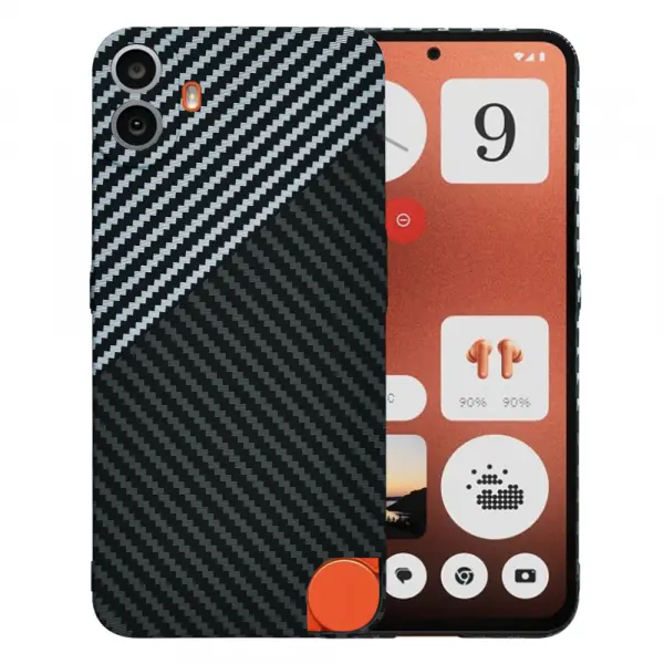 Husa pentru Nothing CMF Phone 1, Techsuit, Carbonite FiberShell, Neagra Gri