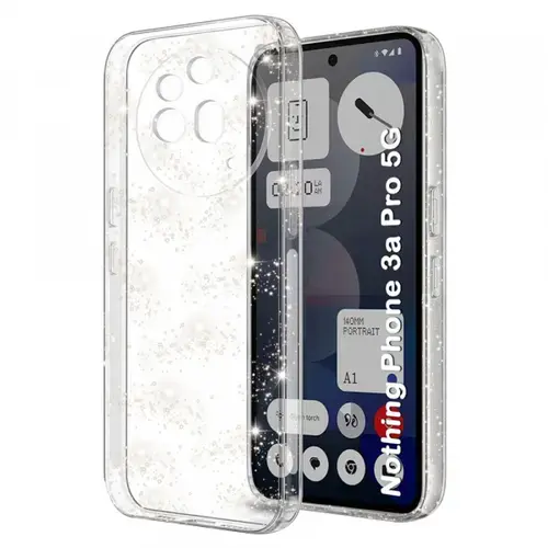 Husa pentru Nothing Phone (3a) Pro, Techsuit SparkleSkin (Transparent)