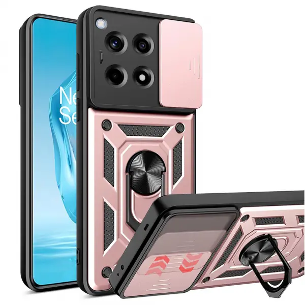 Husa pentru OnePlus 12R, Techsuit, CamShield, Roz