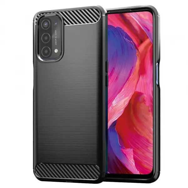 Husa pentru OnePlus Nord N200 5G / Oppo A74 5G / A54 5G, Techsuit, Carbon, Neagra