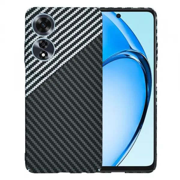 Husa pentru Oppo A60, Techsuit, Carbonite FiberShell, Neagra Gri