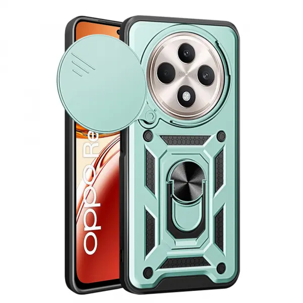Husa pentru Oppo Reno12 FS 5G / Reno12 FS 4G / Reno12 F 4G / Reno12 F, Techsuit, CamShield, Verde