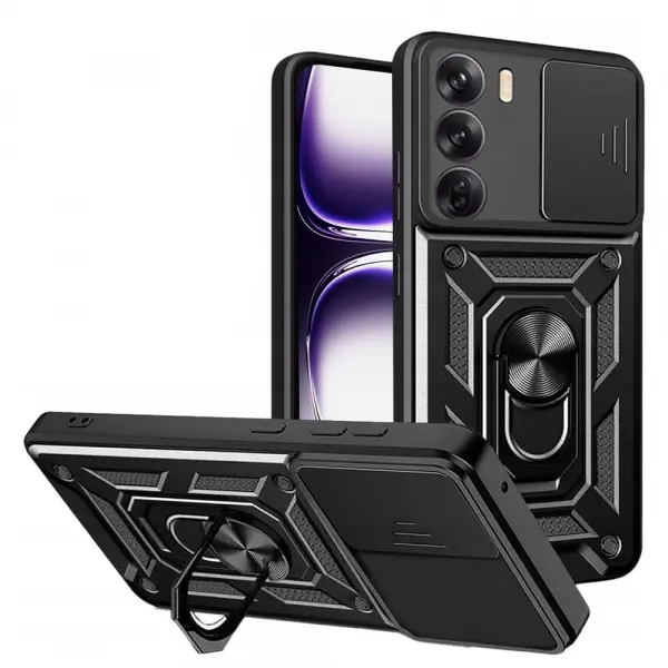 Husa pentru Oppo Reno12, Techsuit, CamShield, Neagra