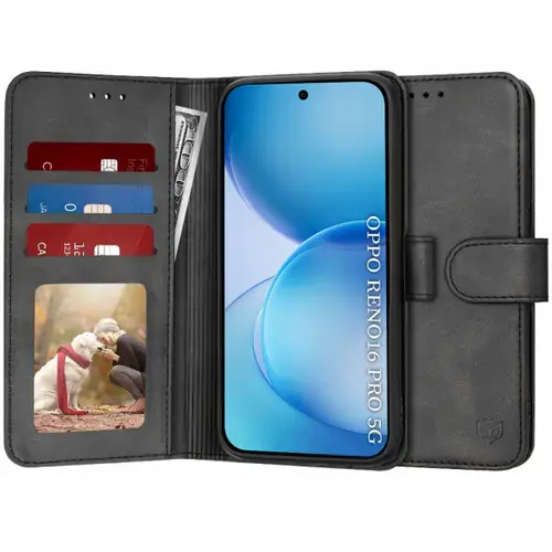 Husa pentru Oppo Reno16 Pro, Techsuit, Diary Book, Neagra