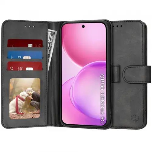 Husa pentru Oppo Reno16 / Reno16 Pro, Techsuit, Diary Book, Neagra