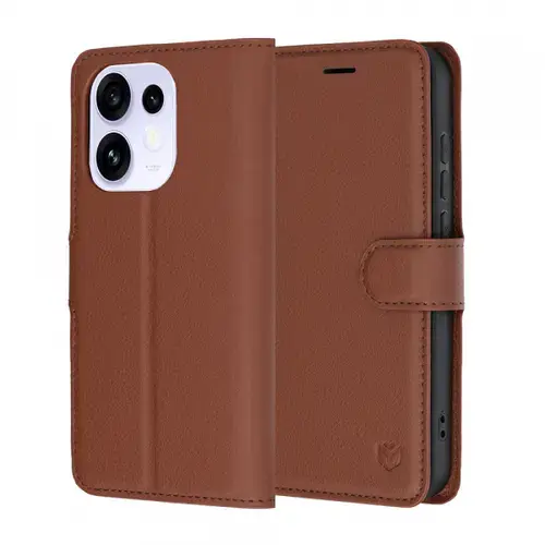 Husa pentru Oppo Reno16 / Reno16 Pro, Techsuit, Leather Folio, Maro