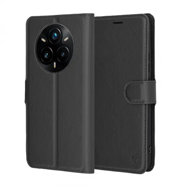 Husa pentru Realme 14 Pro+, Techsuit, Leather Folio, Neagra