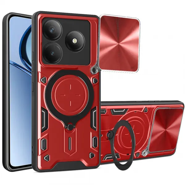 Husa pentru Realme C63 / C61, Techsuit, CamGuard Pro, Rosie