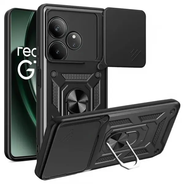 Husa pentru Realme GT 6T / GT 6, Techsuit, CamShield, Neagra