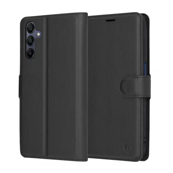 Husa pentru Samsung Galaxy A15 5G A156 / A15 A155, Techsuit, Leather Folio, Neagra