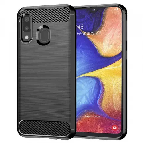 Husa pentru Samsung Galaxy A20e A202, Techsuit Carbon (Negru)