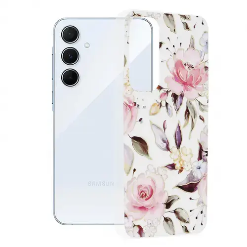 Husa pentru Samsung Galaxy A55 5G A556, Techsuit, Marble, Alba