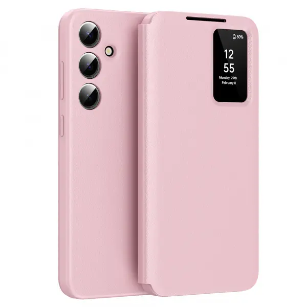 Husa pentru Samsung Galaxy A56 A566, Techsuit, SmartView, Roz