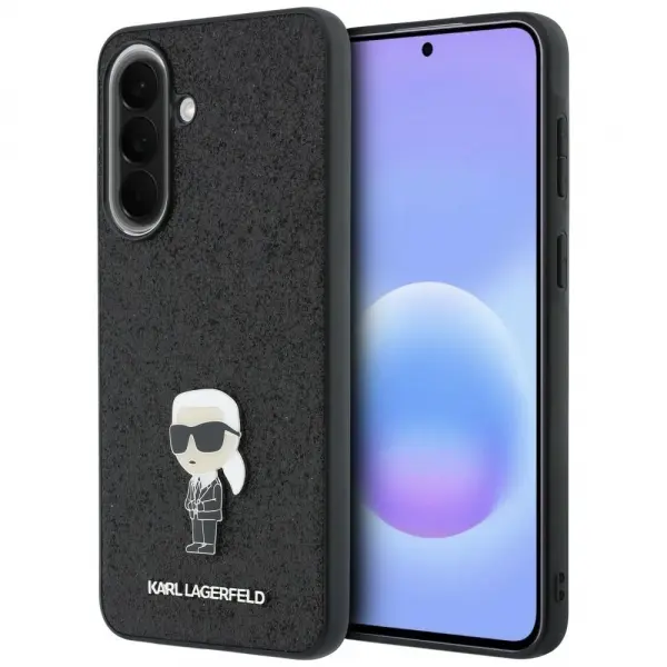 Husa pentru Samsung Galaxy A57 5G, Karl Lagerfeld, Glitter Fixed Ikonik Karl, Neagra