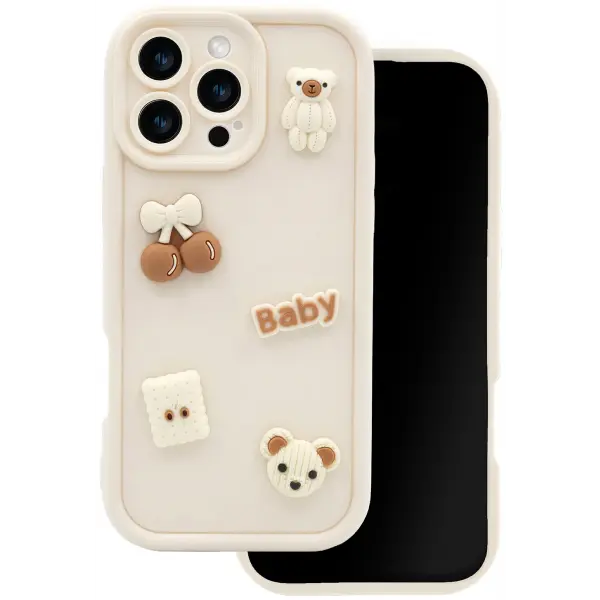 Husa pentru Samsung Galaxy A57 5G, OEM, Ultra Trendy 3D Bear, Bej
