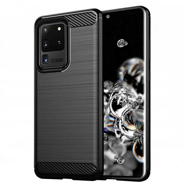 Husa pentru Samsung Galaxy S20 Ultra 5G G988 / S20 Ultra G988, Techsuit, Carbon, Neagra