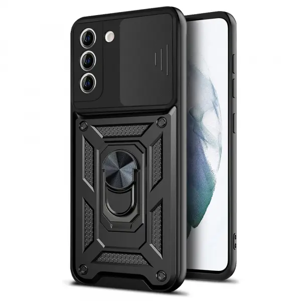 Husa pentru Samsung Galaxy S21 5G G991, Techsuit, CamShield, Neagra